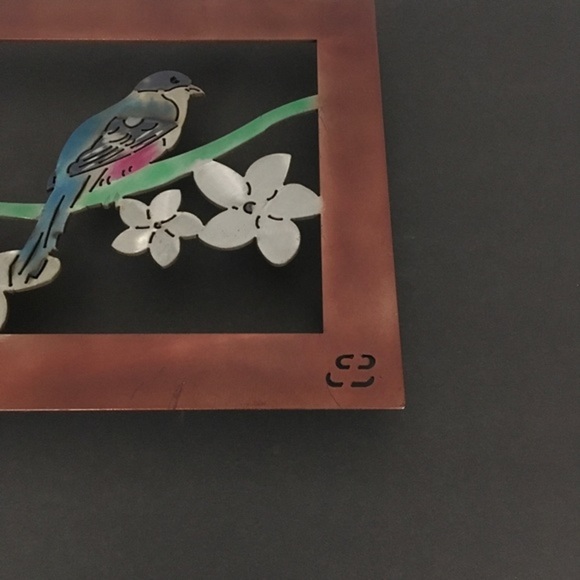 Open Steel Frame Bird Cutout Dogwood Wall Decor - Picture 3 of 16
